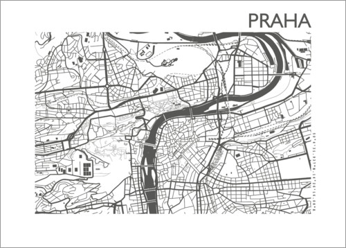 Poster City map of Prague