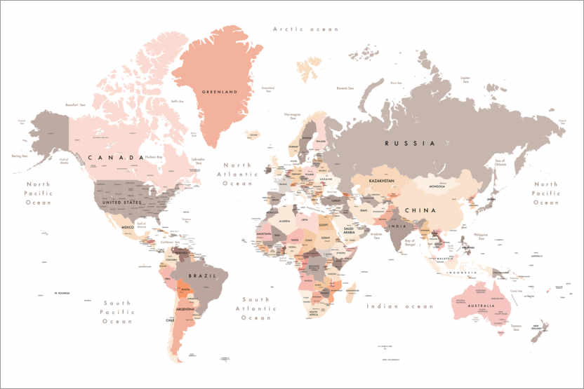 Poster Modern map of the world