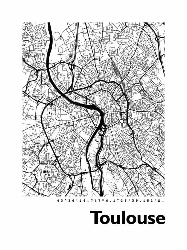 Poster Map of Toulouse