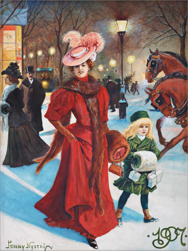 Poster Christmas shopping for elegant ladies