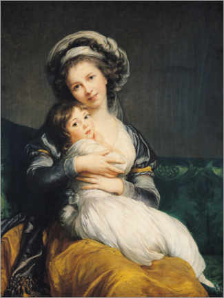 Poster Elisabeth Louise Vigee-Lebrun with turban and child