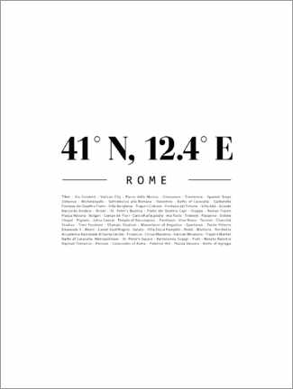Acrylic print  Coordinates - Rome - Finlay and Noa