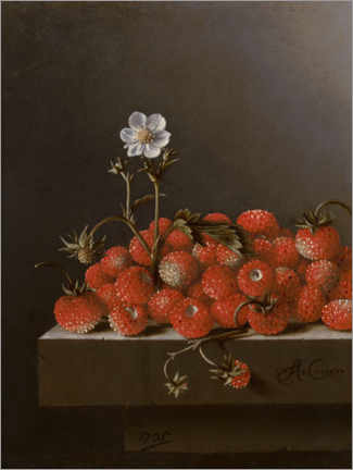 Poster Still life with wild strawberries