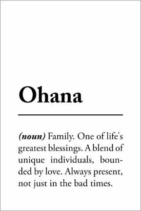 Canvas print  Ohana Definition - Typobox