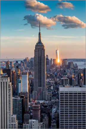 Acrylic print  Empire State Building in the sunset - Mike Centioli