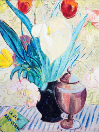 Poster Still life with tulips and urn