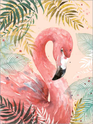 Foam board print  Flamingo in the jungle - Di Brookes