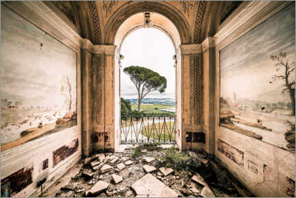 Poster View from a derelict villa in Italy