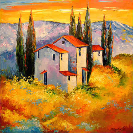 Canvas print  Houses in the mountains - Olha Darchuk