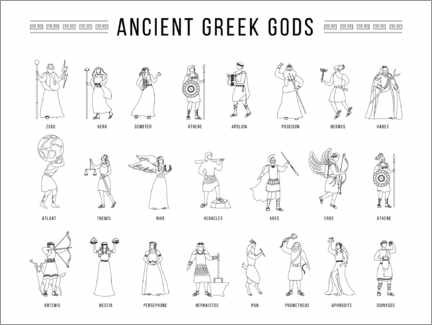 Colouring poster  Greek Gods