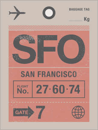 Acrylic print  San Francisco travel tag - Swissty