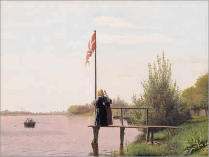 Canvas print  A view of lake Sortedam from Dosseringen looking towards Nørrebro - Christen Købke