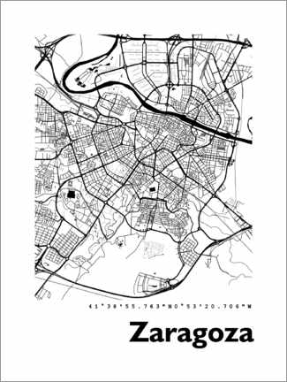 Poster Zaragoza city map