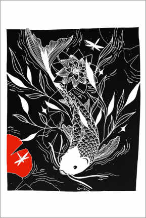 Canvas print  Mystical Lake - Japanese koi carp fish - Chromakane