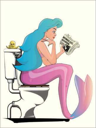 Poster Mermaid on the Toilet