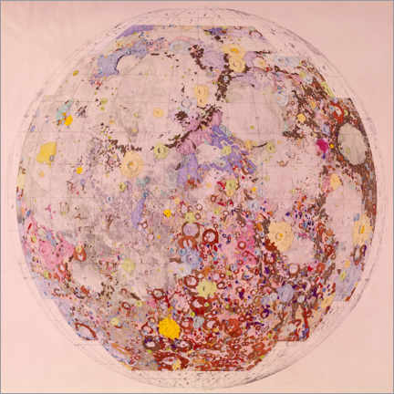 Aluminium print  Geological map of the moon - NASA