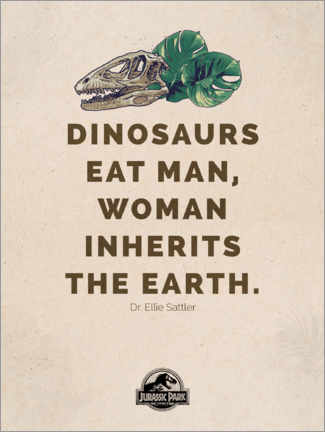 Aluminium print  Jurassic Park - Dinosaurs eat man