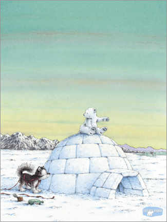 Poster  The little polar bear Lars and the igloo
