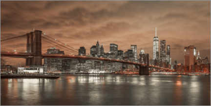 Acrylic print  Brooklyn Bridge over East River - Assaf Frank