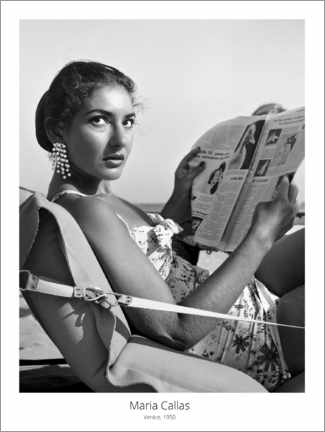 Acrylic print  Maria Callas, Venice, 1950
