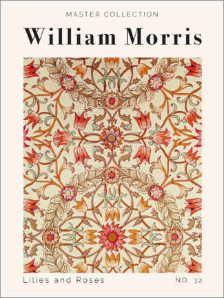 Foam board print  Lilies and Roses No. 32 - William Morris