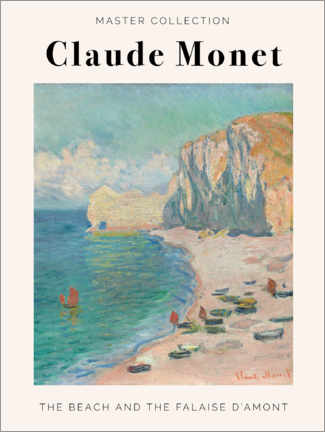 Aluminium print  Claude Monet - The beach and the falaise d?amont - Claude Monet