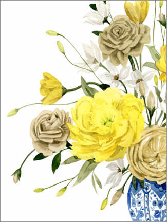 Poster Yellow and Ultramarine Bouquet I