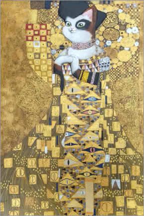 Wood print  Catstav Klimt - Portrait of Adele Bloch-Meower - María Paiz