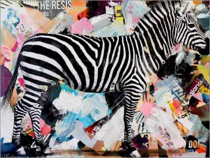 Foam board print  Pop Art Zebra - Michiel Folkers