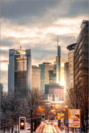 Acrylic print  Frankfurt am Main in winter, sunrise - Jan Wehnert