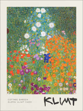 Wood print  Cottage Garden - Gustav Klimt