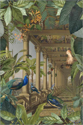 Canvas print  Lost Jungle Place With Peacocks - Andrea Haase