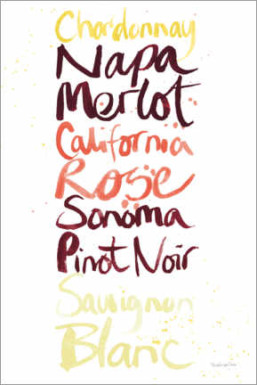 Canvas print  Types of wine - white, red, rosé - Mercedes López Charro