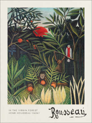 Acrylic print  Monkeys and Parrot in the Virgin Forest - Henri Rousseau