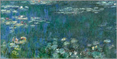 Wall sticker  Waterlilies, Green Reflections - Claude Monet