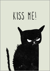 Gallery print  Kiss Me (black cat) - Amy and Kurt