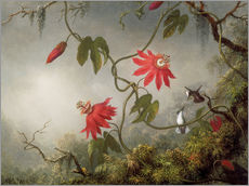 Wall sticker  Hummingbird on a Passionflower - Martin Johnson Heade