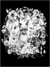 Acrylic print  Roebuck in the sea of flowers - Clara McAllister