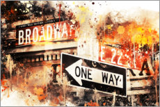 Acrylic print  NYC Broadway One Way - Philippe HUGONNARD