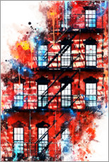 Poster NYC house facade