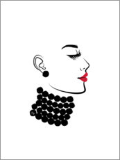Gallery print  Woman with pearls - Martina illustration
