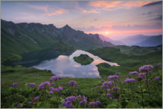 Poster Alpine lake in the sunset, Bavaria