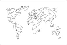 Poster  Geometrical world map - Studio Nahili
