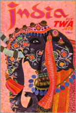 Wood print  India - Vintage Travel Collection