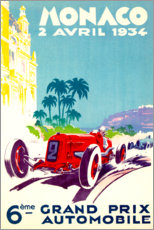 Aluminium print  Grand Prix of Monaco 1934 (French) - Vintage Travel Collection