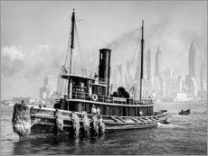 Poster Tugboat in front of the Manhattan skyline