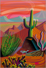 Canvas print  Gila River Desert Sunset - Charles Harker