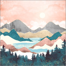Poster Lake Sunrise Landscape