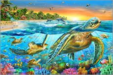Gallery print  Underwater turtles - Adrian Chesterman
