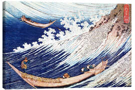 Canvas print  Two small fishing boats on the sea - Katsushika Hokusai